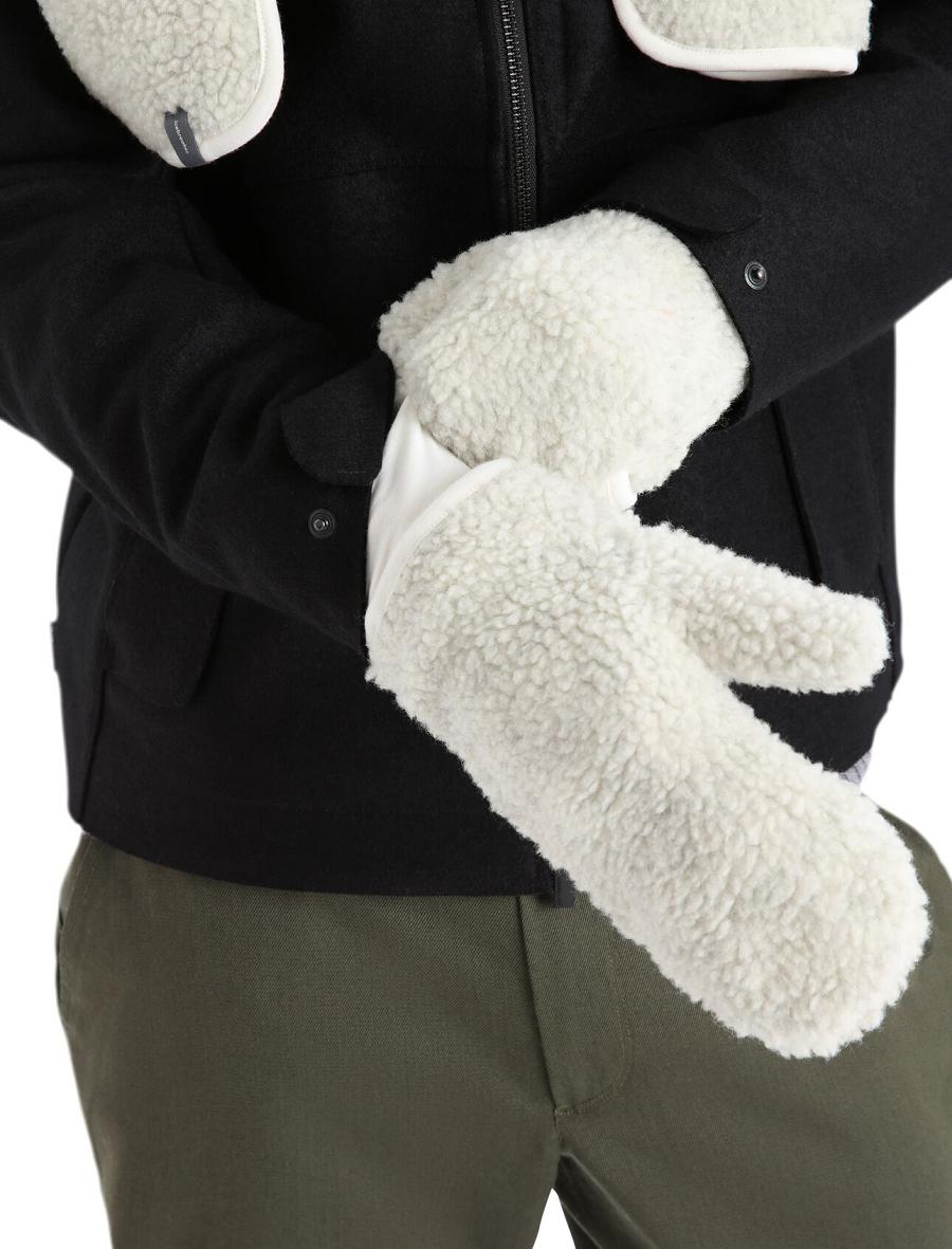 Icebreaker Unisex RealFleece™ Merino High Pile Mittens Miesten Käsineet Valkoinen | FI 1054WNBY